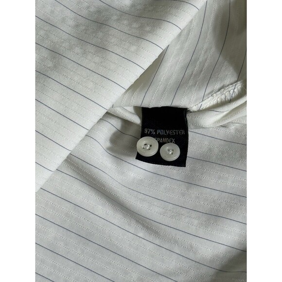 7 Diamonds Dress Shirt Men’s L White Striped Textured Button Up - Picture 4 of 7